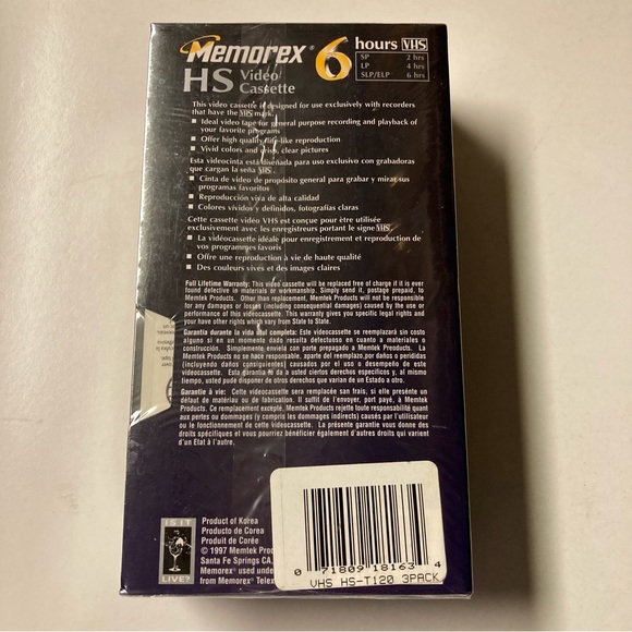 Memorex High Standard T-120 Sealed Blank VHS Video Tapes 6 Hours (pack of 2) - Picture 3 of 9